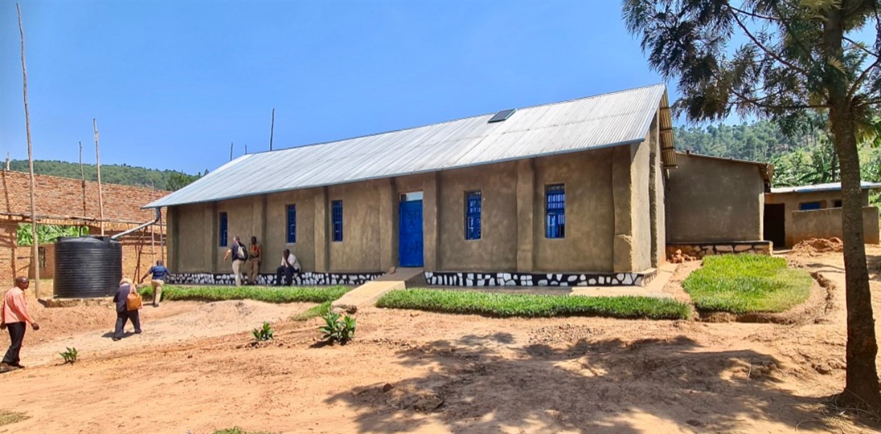 Church buildings mads from mud bricks (such as this one) are, sadly, no longer able to be used for church services. Building regulations now require them to constructed from fired brick (as on the left).