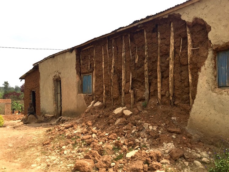 Rwanda 2017 - Gasura church building needs replacing. The congregation meet in the new school buildings.